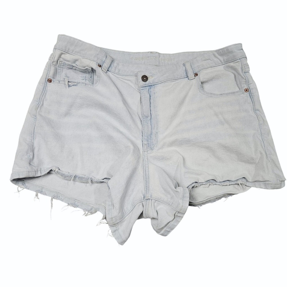 American Eagle Denim Shorts‎ Womens 18 Light Blue Frayed Hem Casual Summer